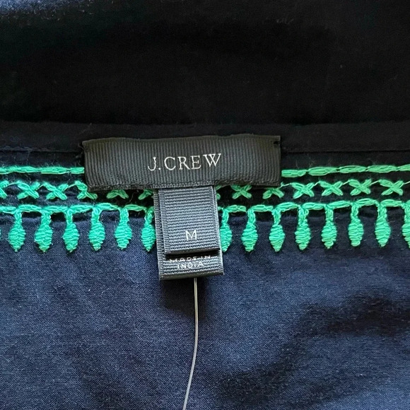J.Crew Embroidered Indian cotton beach tunic vacation beach pool summer size M - Picture 5 of 7